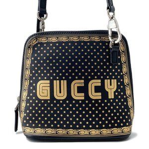 Gucci Sega Collaboration GUCCY Print Shoulder Bag 511189 GUCCI Black